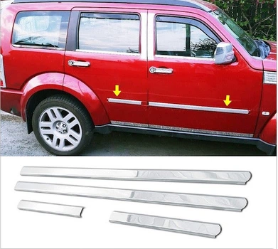 Нержавеющий молдинг для дверей Dodge Nitro 2007 и новее