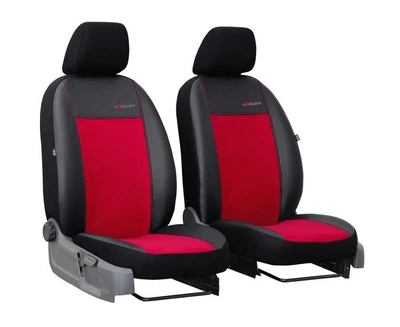 Чехлы на передние сиденья для GEELY MK Cross 2010-2016 (2002-2011) Pok-ter эко кожа с алькантарой Exclusive красный