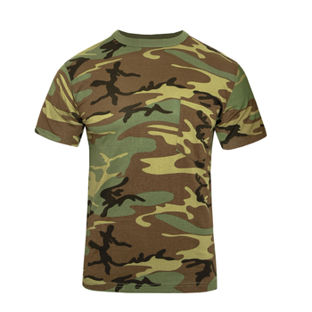 Футболка Rothco Woodland Camo T-Shirt з кишенею Камуфляж S 2000000096698