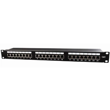 Комутаційна патч-панель Cat.6, 24 порти, екранована, 19'' 1U