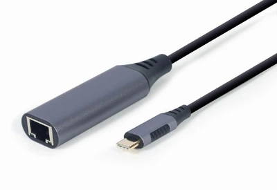 Гігабітний мережевий адаптер Cablexpert USB Type-C - RJ-45 0.15 м Сірий (A-USB3C-LAN-01)