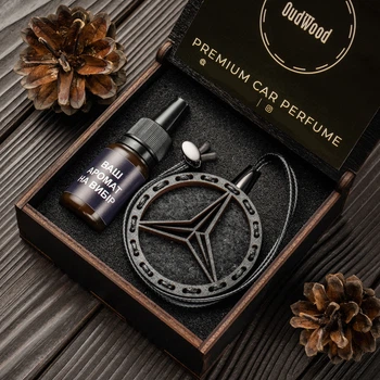 Ароматизатор в машину OudWood из дерева с логотипом Mercedes-Benz (Мерседес) по мотивам Lacoste - Eau De Lacoste L.12.12 Blanc