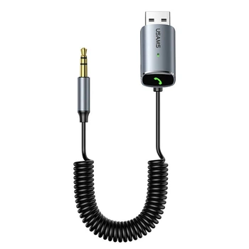 FM-трансмітер USAMS Aluminum Alloy Car Wireless Audio Receiver US-SJ504 Grey