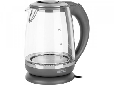 Чайник електричний скляний з підсвічуванням ECG RK 2020 Grey Glass