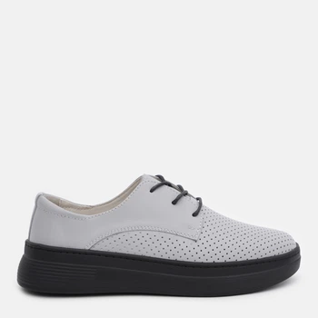 Женские дерби кожаные Prime Shoes 133 Leather 95-133-20823 38 25 см Серые (2000000201641)