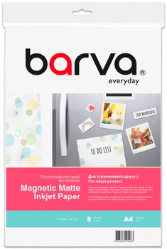 Магнітний папір Barva Everyday Матовий А4 650 г/м2 5 арк (IP-MAG-AE-T01)