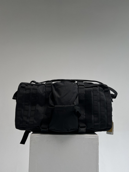 Дорожная рюкзак-сумка тактическая военная большая Чёрная