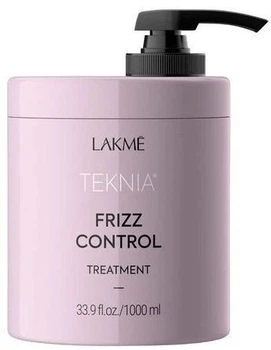 Маска для дисциплины непослушных и волнистых волос Lakmé Teknia Frizz Control Protector 1000 мл с контролем пушистости и разглаживанием