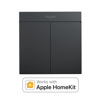 Бездротовий Вимикач Aqara H1M 2 клавіші Smart Wireless Switch MARS-Tech Zigbee 3.0 Apple HomeKit WXKG22LM антрацит