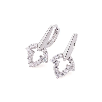 Серьги с цирконами X20028 1,9см*11мм Белый