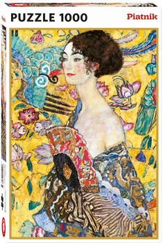 Puzzle Piatnik Dama z wachlarzem Klimt 1000 elementów (9001890552748)