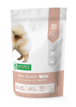 Сухий корм Nature's Protection Care Dog Mini Junior Small Breeds для юніорів маленьких порід з м'ясом птиці 500 г (арт NPS45723)