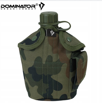 Фляга с чвшой для еды DOMINATOR 1L Оливковый с алюминия пластика чехол из 100% полиэстра с внутринней изоляцией Модульная система MOLLE/PALS LC2