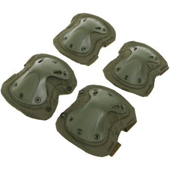 Тактические наколенники и налокотники MK-Pads защитные анатомической формы олива (армейские для военных ВСУ с быстрым сбросом) US-7553-OL
