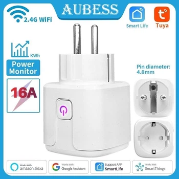Розумна розетка Aubess Smart Wi-Fi Plug EU 16A, SmartLife, Amazon Alexa, Google Home Google Assistant