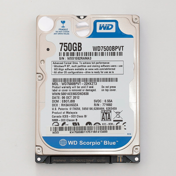 Б/У Жесткий диск Western Digital Blue HDD 750GB 5400rpm 8MB WD7500BPVT ...