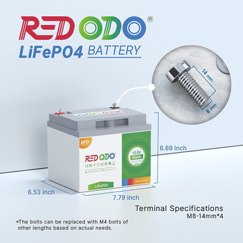 Аккумуляторная батарея (литий-железо-фосфатная) Redodo LiFePO4 12V 50Ah 640W