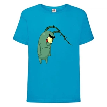 Футболка дитяча Спанч Боб 16 (Sponge Bob) блакитна 140 см