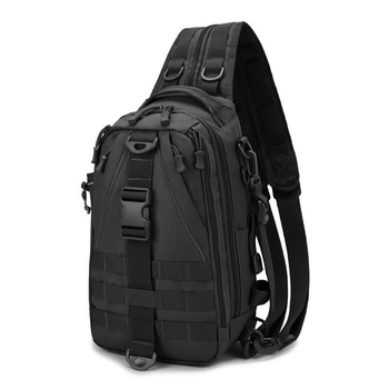 Мужская сумка рюкзак METR+ армейская барсетка мессенджер 37х20х15 см Черный