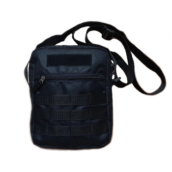 Чоловіча сумка рюкзак METR+ армійська барсетка месенджер 23.5см х 19см х 6.5см см Чорний
