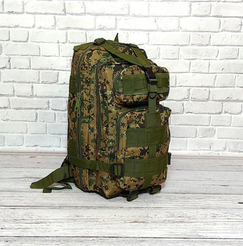 Тактичний похідний рюкзак Military військовий водовідштовхуючий рюкзак 25 л 45х24х22 см камуфляж