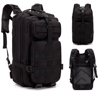 Тактичний похідний рюкзак Military військовий рюкзак водовідштовхувальний 25 л 45х24х22 см Чорний