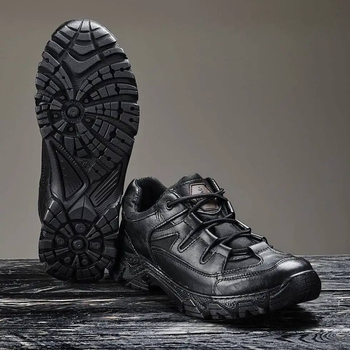 Кроссовки унисекс кожаные Demi Season 39 (25.5 см) Демисезон 1208 Ukr-Tec (Чёрный) тактические ботинки
