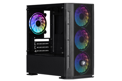Корпус 2E GAMING CALLEO (GB700) MiniT, Micro ATX, Mini ITX, 2xUSB2.0, 1xUSB3.0, 4x120мм ARGB, скло (бічна панель), без БР, чорний