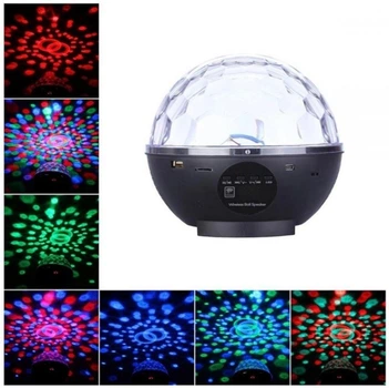 Светодиодный портативный диско-шар на аккумуляторе UKC Crystal Magic Bluetooth DR-512 Черный 10W