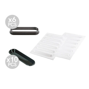 Набор форм для тартов OBLONG Silikomart FD-KIT TARTE RING OBLONG 146x34 MM