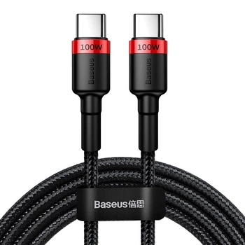 Кабель Baseus Cafule PD2.0 100W flash charging Type-C to Type-C cable (20V 5A)2m Red/Black (CATKLF-AL91)