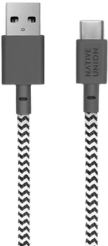 Кабель Native Union Belt Cable USB-A to USB-C Zebra (1.2 m) (BELT-AC-ZEB-NP)