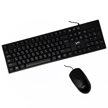 Проводная клавиатура и мышь Veron X30 комплект 2в1 (USB, русская версия, тонкая) - Черный