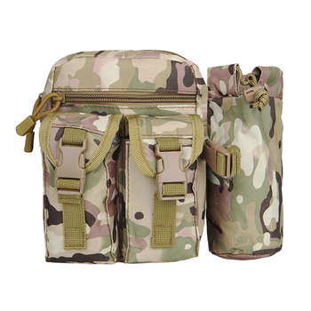 Сумка тактична на пояс AOKALI Outdoor A33 4L (Camouflage CP) військова спортивна з кишенями на блискавці