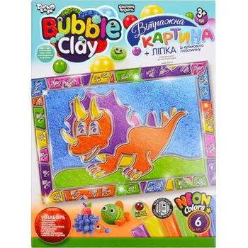 Набір для творчості "BUBBLE CLAY Вітражна картина" BBC-02U Danko Toys Динозавр Вид 1