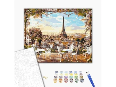 Картина по номерам Кафе с видом на Эйфелеву башню, Brushme (40х50 см), BS8876
