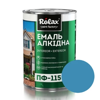 Эмаль алкидная Rolax ПФ-115 голубая глянцевая 0.9 кг