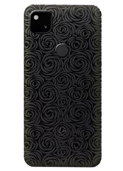 Прозрачный силиконовый чехол iSwag для Google Pixel 4A 5G с рисунком - Черные узоры (KS7273)