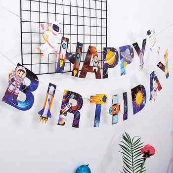 Гирлянда Растяжка КОСМОС HAPPY BIRTHDAY Разноцвет