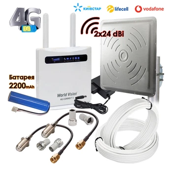 Интернет комплект 4G с Wi-Fi Роутером World Vision 4G CONNECT 2 и мощная антенна MIMO R-Net 2x24 (MAXI)