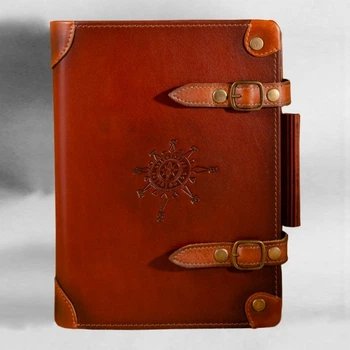 Ежедневник со сменным блоком листов кожаный Альфа А5 коричневый Maple