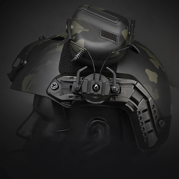 Адаптер крепления на шлем для активных наушников Peltor/Earmor/Walkers Черный