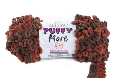 Пряжа для в'язання Alize PUFFY MORE 6290 алізе пуффі море плюшева