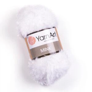 Турецкая пряжа вязания YarnArt mink(минк) меховая зимняя пряжа - 345 белый