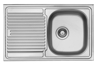 Кухонная мойка накладная UKINOX STL 800 500 GT 5C R декор