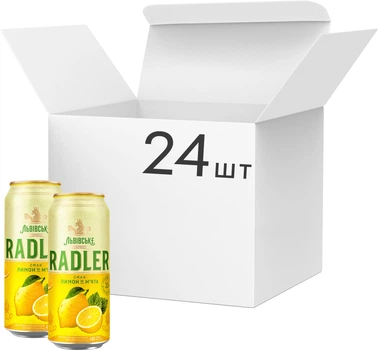 Львівське Radler смак лимон та м’ята 0,48 л × 24, банка