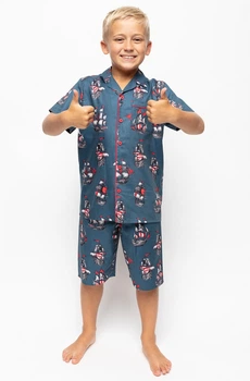 Піжама для хлопчика Cyberjammies Jasper 6789 4-5 років/110 см Зелений з принтом піратського корабля (5051877435766)