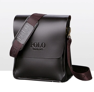 Сумка планшет мужская через плечо POLO коричневая