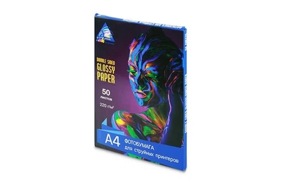 Фотопапір глянцевий двосторонній INKSYSTEM Glossy Photo Paper 220g, А4, 50 аркушів