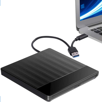 Внешний оптический привод USB 3.0 DVD-RW CD-RW, портативный дисковод, черный